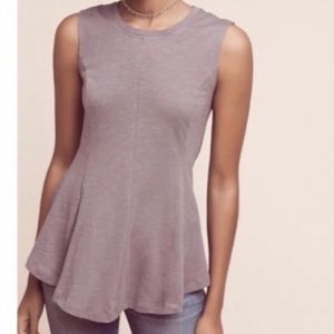 Anthropologie Eri + Ali gray sleeveless peplum tank XS